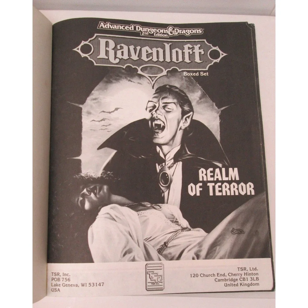 Dungeons and Dragons Advanced D&D 2E 2nd Ed. Ravenloft Realm of Terror Book ONLY